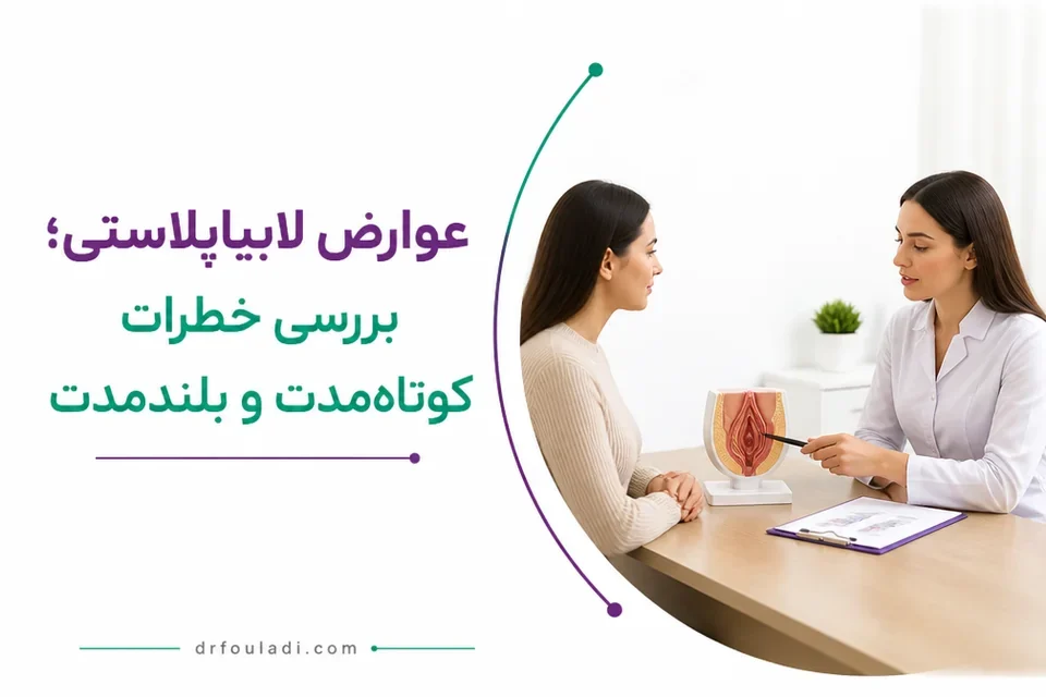 پوستر آموزشی درباره خطرات کوتاهمدت و بلندمدت جراحی زیبایی واژن
